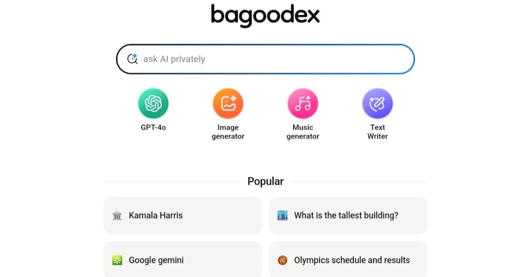 Bagoodex: محرك بحث مجاني يغنيك عن جوجل مع أدوات صور وإنتاجية