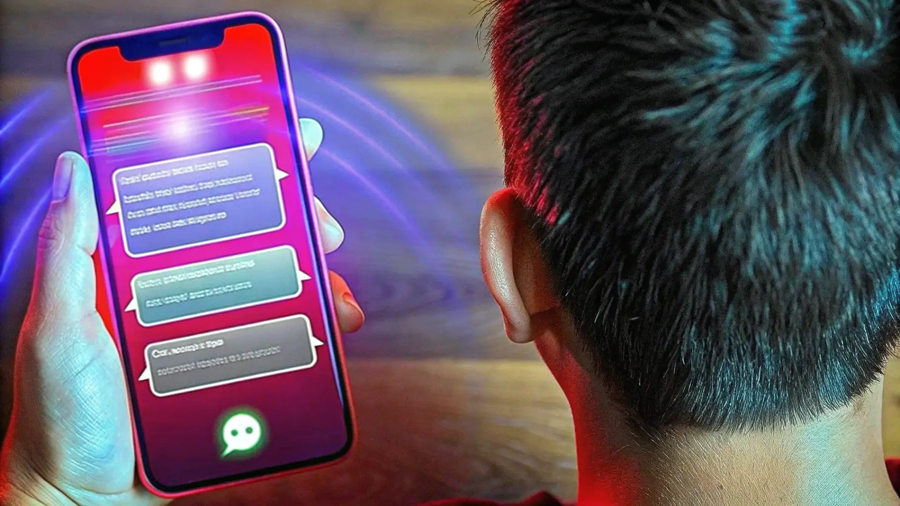 شخص يستخدم تطبيق PocketPal AI مجانًا على هاتفه لإجراء محادثة مع روبوت دردشة ذكاء اصطناعي بدون اتصال بالإنترنت.